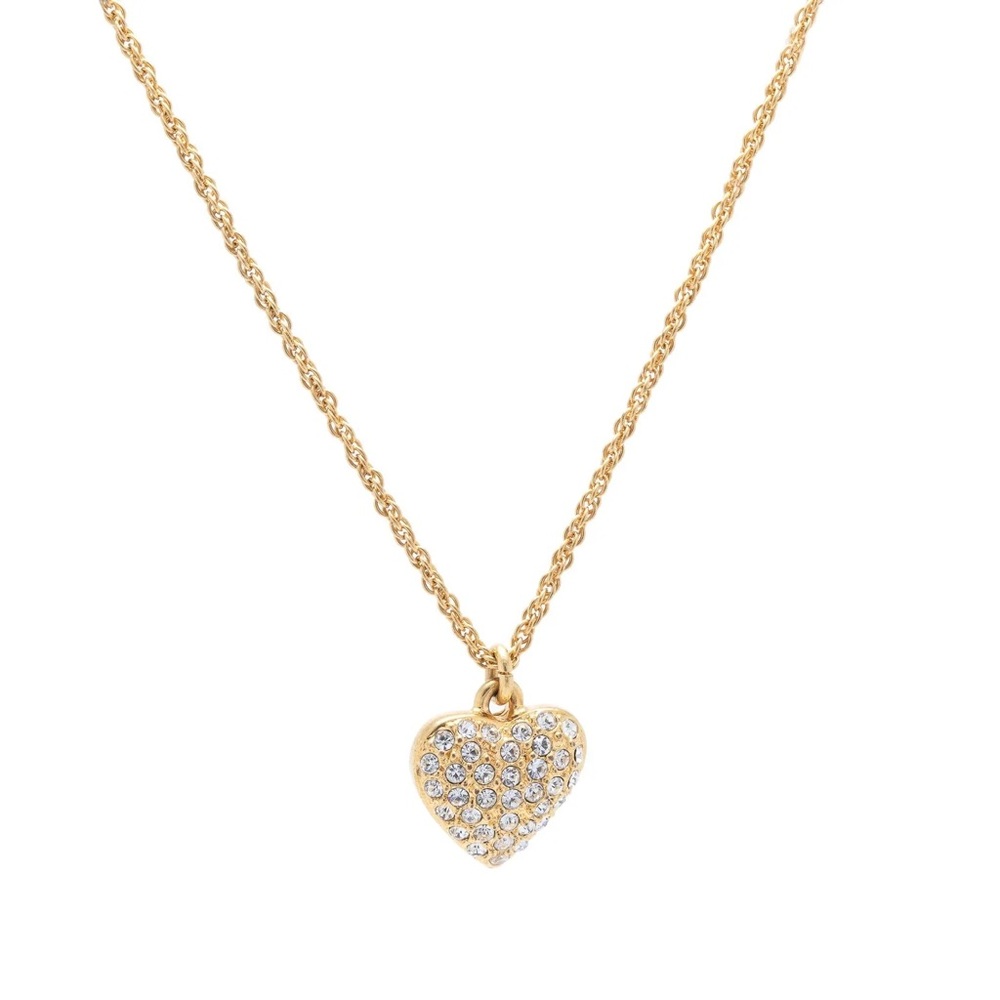 CHRISTIAN DIOR Christian pave heart necklace